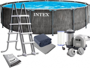Каркасный бассейн Intex  26744 549х122 Grey Wood Prism Frame Premium